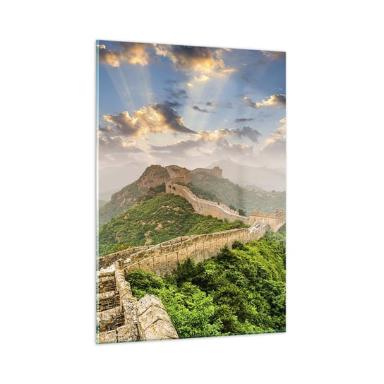 Obraz na szkle - Nieprzemijająca wielkość - 50x70cm - Krajobraz Mur Chiński Azja - Nowoczesny szklany obraz do salonu do sypialni ARTTOR ARTTOR
