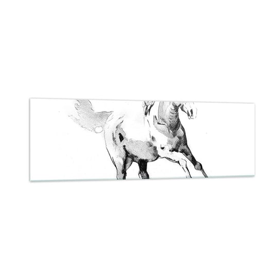 Obraz na szkle - Nieujarzmiona dusza - 160x50cm - Koń Zwierzęta Grafika - Nowoczesny foto szklany obraz do salonu do sypialni ARTTOR ARTTOR