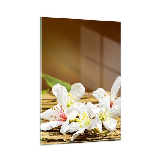 Obraz na szkle - Niewinna obietnica - 50x70cm - Kwiaty Bambus Spa - Nowoczesny szklany obraz do salonu do sypialni ARTTOR ARTTOR