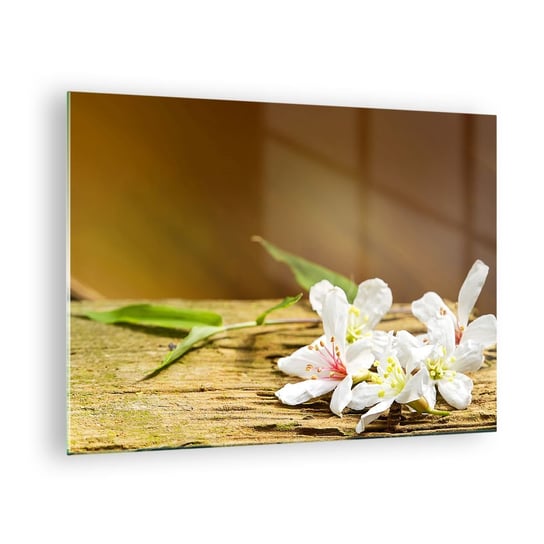 Obraz na szkle - Niewinna obietnica - 70x50cm - Kwiaty Bambus Spa - Nowoczesny szklany obraz do salonu do sypialni ARTTOR ARTTOR