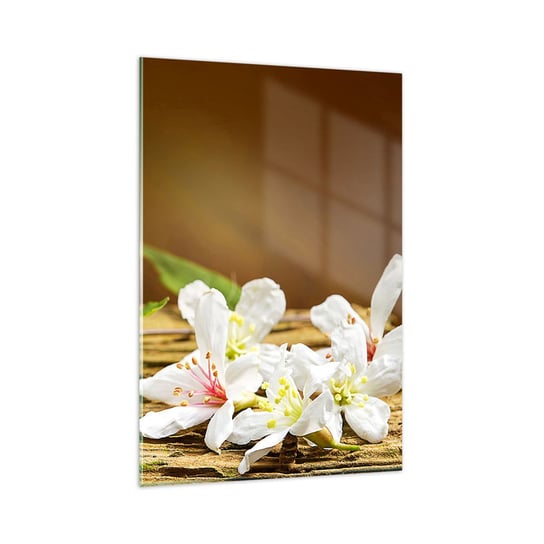 Obraz na szkle - Niewinna obietnica - 80x120cm - Kwiaty Bambus Spa - Nowoczesny szklany obraz na ścianę do salonu do sypialni ARTTOR ARTTOR