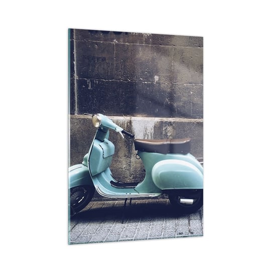 Obraz na szkle - Niezapomniane klimaty - 50x70cm - Włochy Skuter Vintage - Nowoczesny szklany obraz do salonu do sypialni ARTTOR ARTTOR