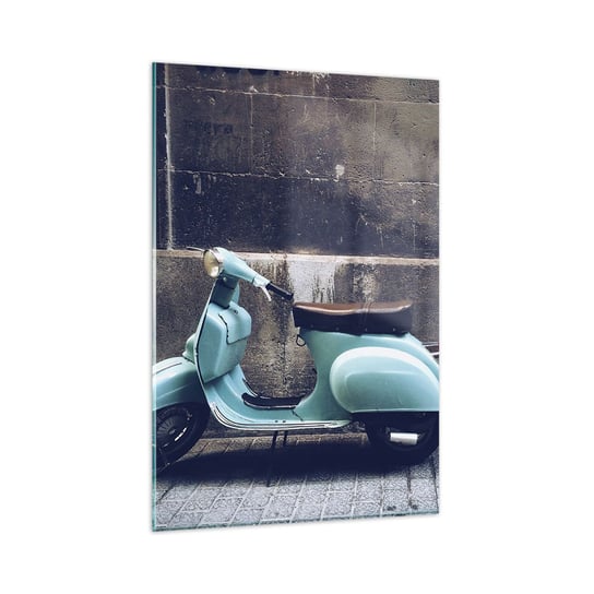 Obraz na szkle - Niezapomniane klimaty - 80x120cm - Włochy Skuter Vintage - Nowoczesny szklany obraz na ścianę do salonu do sypialni ARTTOR ARTTOR