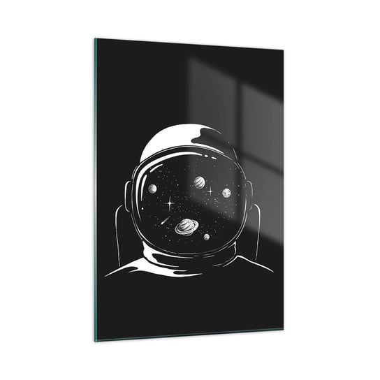 Obraz na szkle - Niezły widok - 50x70cm - Astronauta Kosmos Wszechświat - Nowoczesny szklany obraz do salonu do sypialni ARTTOR ARTTOR