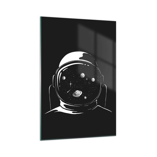 Obraz na szkle - Niezły widok - 70x100cm - Astronauta Kosmos Wszechświat - Nowoczesny foto szklany obraz do salonu do sypialni ARTTOR ARTTOR