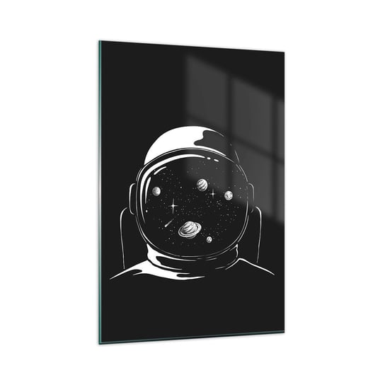Obraz na szkle - Niezły widok - 80x120cm - Astronauta Kosmos Wszechświat - Nowoczesny szklany obraz na ścianę do salonu do sypialni ARTTOR ARTTOR