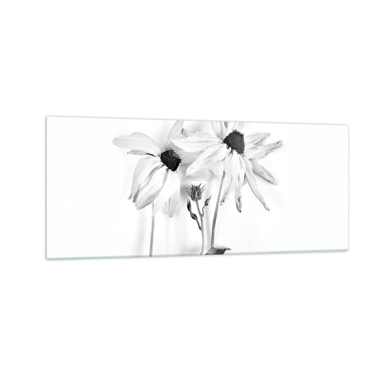 Obraz na szkle - Nikt nie chce być sam - 100x40cm - Kwiaty Czarno-Biały Natura - Nowoczesny foto szklany obraz do salonu do sypialni ARTTOR ARTTOR