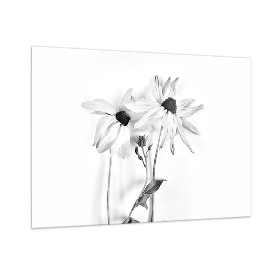 Obraz na szkle - Nikt nie chce być sam - 100x70cm - Kwiaty Czarno-Biały Natura - Nowoczesny foto szklany obraz do salonu do sypialni ARTTOR ARTTOR
