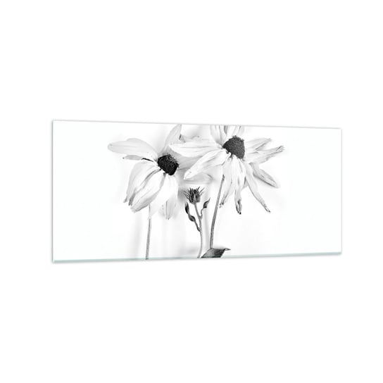 Obraz na szkle - Nikt nie chce być sam - 120x50cm - Kwiaty Czarno-Biały Natura - Nowoczesny szklany obraz na ścianę do salonu do sypialni ARTTOR ARTTOR