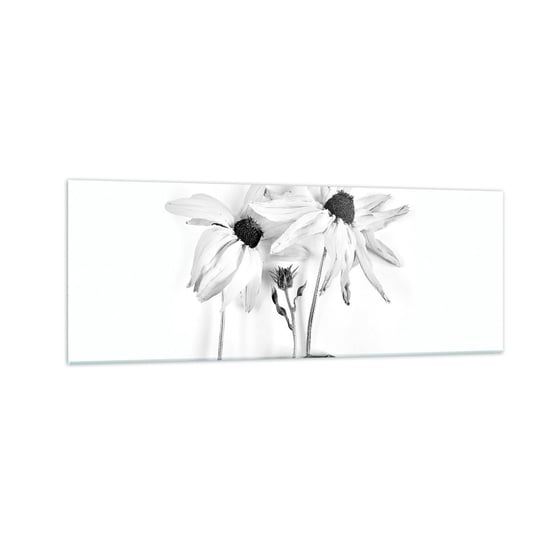 Obraz na szkle - Nikt nie chce być sam - 140x50cm - Kwiaty Czarno-Biały Natura - Nowoczesny szklany obraz do salonu do sypialni ARTTOR ARTTOR
