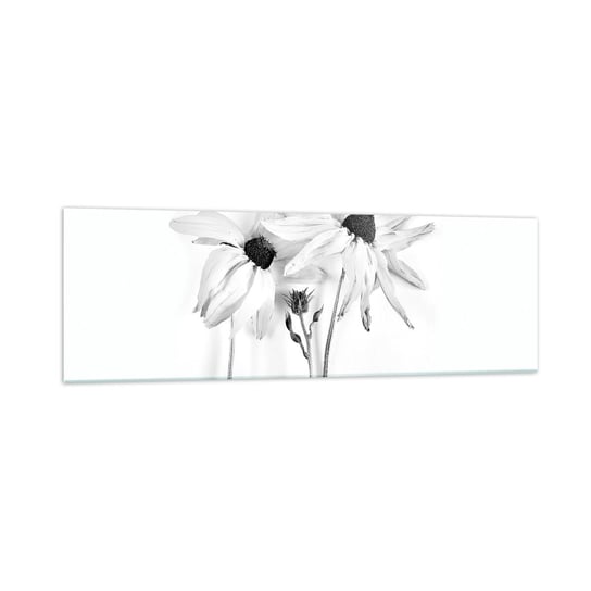Obraz na szkle - Nikt nie chce być sam - 160x50cm - Kwiaty Czarno-Biały Natura - Nowoczesny foto szklany obraz do salonu do sypialni ARTTOR ARTTOR