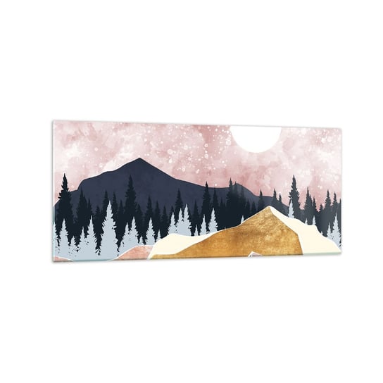 Obraz na szkle - Nocna straż - 120x50cm - Grafika Krajobraz Góry - Nowoczesny szklany obraz na ścianę do salonu do sypialni ARTTOR ARTTOR