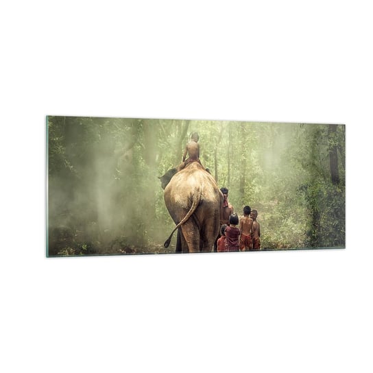Obraz na szkle - Nowa Księga Dżungli - 100x40cm - Krajobraz Słoń Dżungla - Nowoczesny foto szklany obraz do salonu do sypialni ARTTOR ARTTOR
