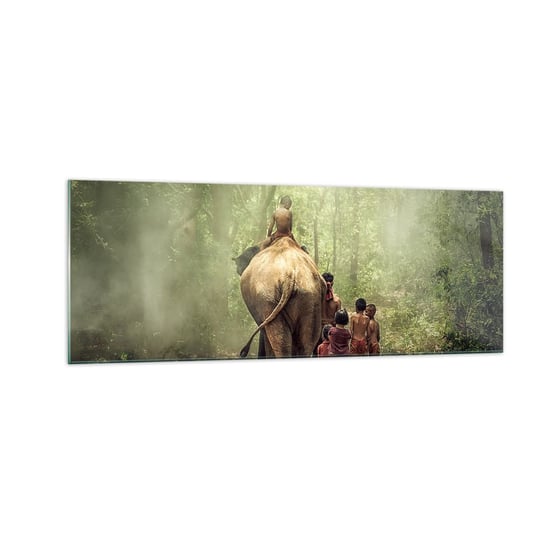Obraz na szkle - Nowa Księga Dżungli - 140x50cm - Krajobraz Słoń Dżungla - Nowoczesny szklany obraz do salonu do sypialni ARTTOR ARTTOR
