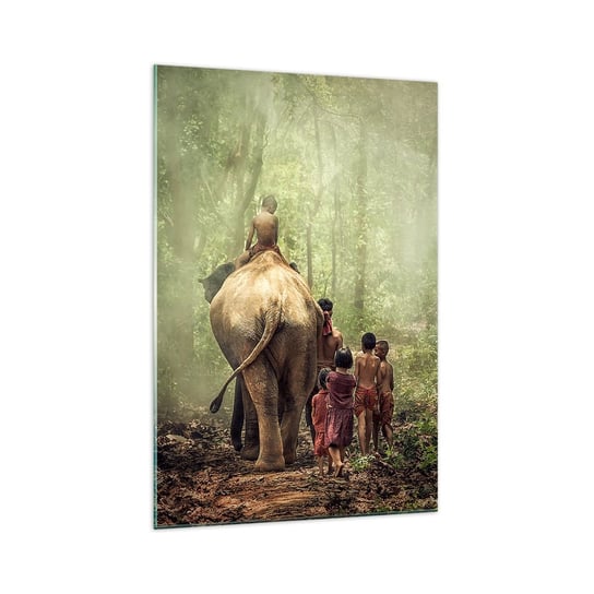 Obraz na szkle - Nowa Księga Dżungli - 70x100cm - Krajobraz Słoń Dżungla - Nowoczesny foto szklany obraz do salonu do sypialni ARTTOR ARTTOR