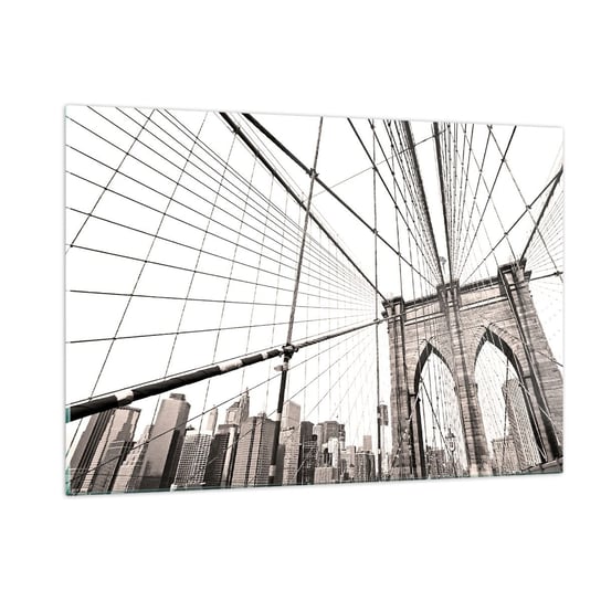 Obraz na szkle - Nowojorska katedra - 120x80cm - Most Architektura New York - Nowoczesny szklany obraz na ścianę do salonu do sypialni ARTTOR ARTTOR