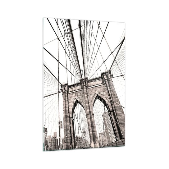 Obraz na szkle - Nowojorska katedra - 70x100cm - Most Architektura New York - Nowoczesny foto szklany obraz do salonu do sypialni ARTTOR ARTTOR
