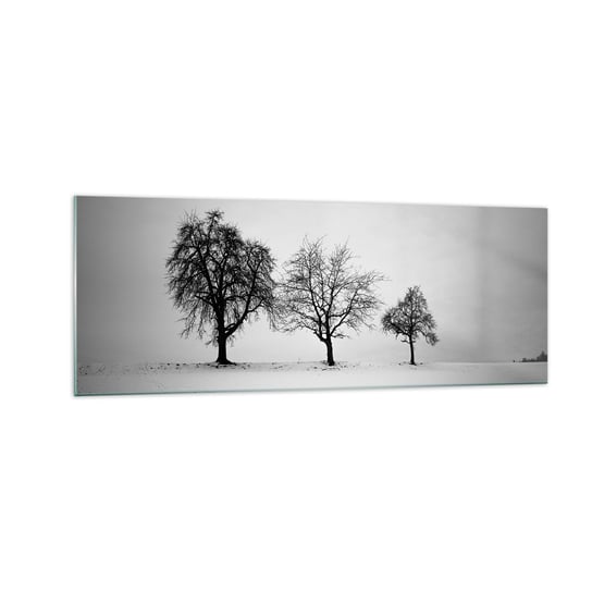 Obraz na szkle - O czym śnią? - 140x50cm - Krajobraz Drzewa Zima - Nowoczesny szklany obraz do salonu do sypialni ARTTOR ARTTOR