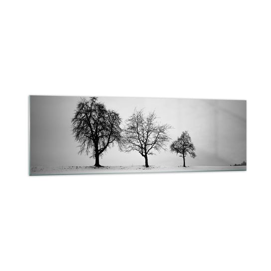 Obraz na szkle - O czym śnią? - 160x50cm - Krajobraz Drzewa Zima - Nowoczesny foto szklany obraz do salonu do sypialni ARTTOR ARTTOR