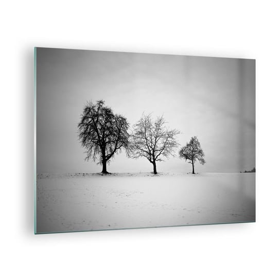 Obraz na szkle - O czym śnią? - 70x50cm - Krajobraz Drzewa Zima - Nowoczesny szklany obraz do salonu do sypialni ARTTOR ARTTOR