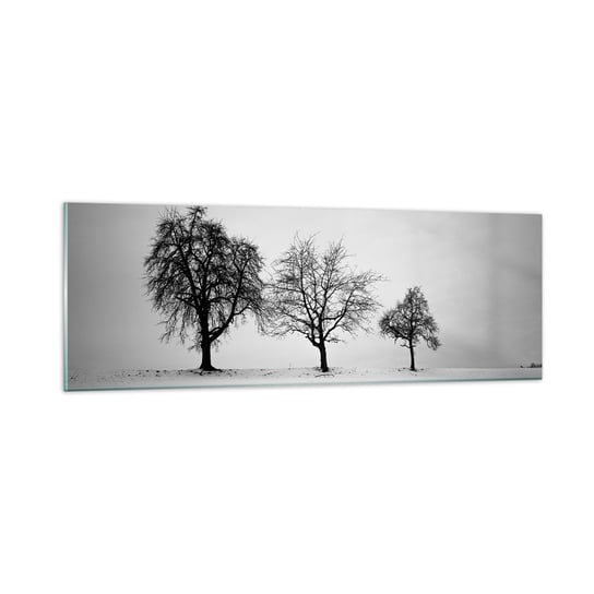 Obraz na szkle - O czym śnią? - 90x30cm - Krajobraz Drzewa Zima - Nowoczesny szklany obraz do salonu do sypialni ARTTOR ARTTOR