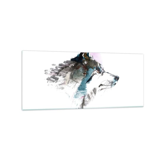 Obraz na szkle - O wilku mowa - 120x50cm - Abstrakcja Zwierzęta Pies - Nowoczesny szklany obraz na ścianę do salonu do sypialni ARTTOR ARTTOR