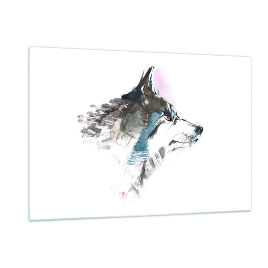Obraz na szkle - O wilku mowa - 120x80cm - Abstrakcja Zwierzęta Pies - Nowoczesny szklany obraz na ścianę do salonu do sypialni ARTTOR ARTTOR