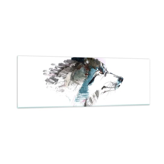 Obraz na szkle - O wilku mowa - 90x30cm - Abstrakcja Zwierzęta Pies - Nowoczesny szklany obraz do salonu do sypialni ARTTOR ARTTOR