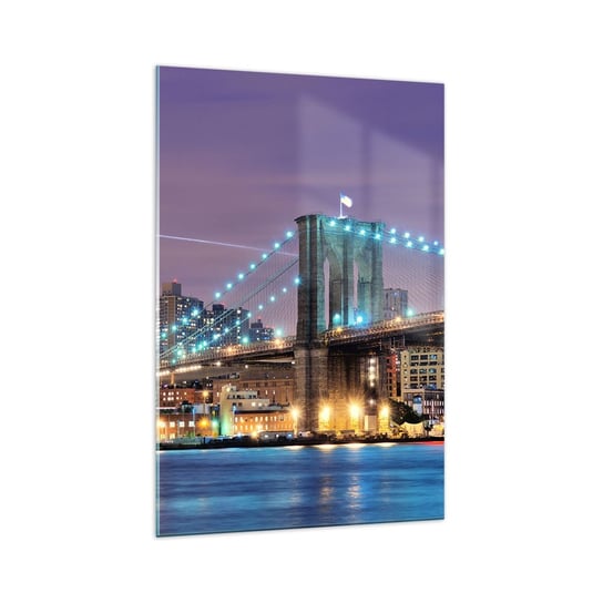 Obraz na szkle - Od wielu lat Brookliński Most - 70x100cm - Miasto Nowy Jork Most Brookliński - Nowoczesny foto szklany obraz do salonu do sypialni ARTTOR ARTTOR