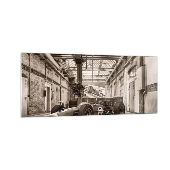 Obraz na szkle - Odpoczynek zwycięzcy - 100x40cm - Formuła 1 Retro Motoryzacja - Nowoczesny foto szklany obraz do salonu do sypialni ARTTOR ARTTOR