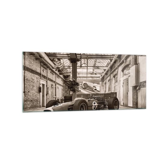 Obraz na szkle - Odpoczynek zwycięzcy - 120x50cm - Formuła 1 Retro Motoryzacja - Nowoczesny szklany obraz na ścianę do salonu do sypialni ARTTOR ARTTOR