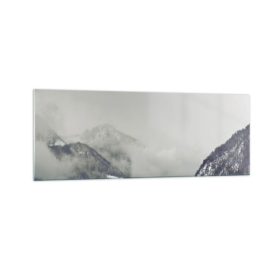 Obraz na szkle - Omglona dolina - 140x50cm - Góry Las Krajobraz - Nowoczesny szklany obraz do salonu do sypialni ARTTOR ARTTOR