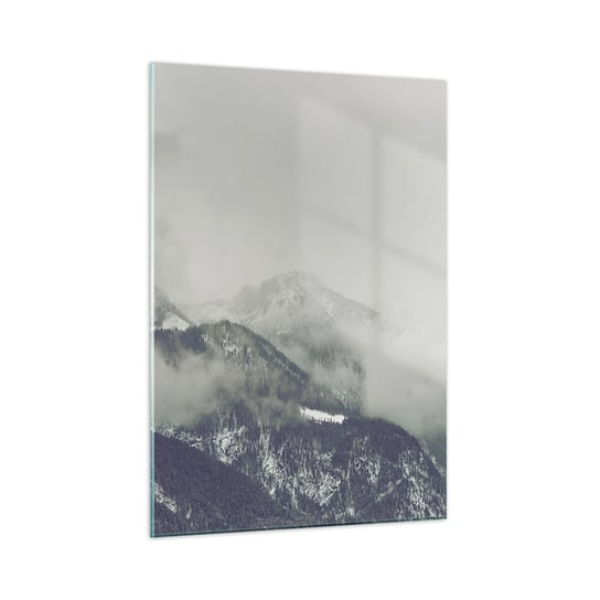 Obraz na szkle - Omglona dolina - 50x70cm - Góry Las Krajobraz - Nowoczesny szklany obraz do salonu do sypialni ARTTOR ARTTOR