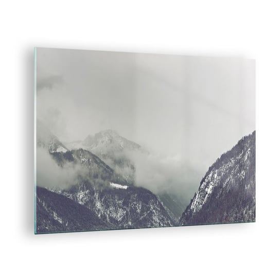 Obraz na szkle - Omglona dolina - 70x50cm - Góry Las Krajobraz - Nowoczesny szklany obraz do salonu do sypialni ARTTOR ARTTOR