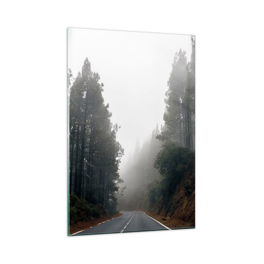 Obraz na szkle - Opowieść magicznego lasu - 80x120cm - Krajobraz Górski Las Drzewa - Nowoczesny szklany obraz na ścianę do salonu do sypialni ARTTOR ARTTOR