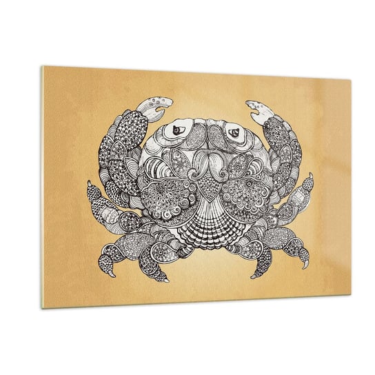 Obraz na szkle - Opowieści Pana Kraba - 120x80cm - Krab Zwierzęta Rysunek - Nowoczesny szklany obraz na ścianę do salonu do sypialni ARTTOR ARTTOR