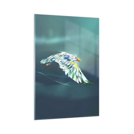 Obraz na szkle - Orla twych lotów potęga - 80x120cm - Abstrakcja Orzeł Ptak - Nowoczesny szklany obraz na ścianę do salonu do sypialni ARTTOR ARTTOR