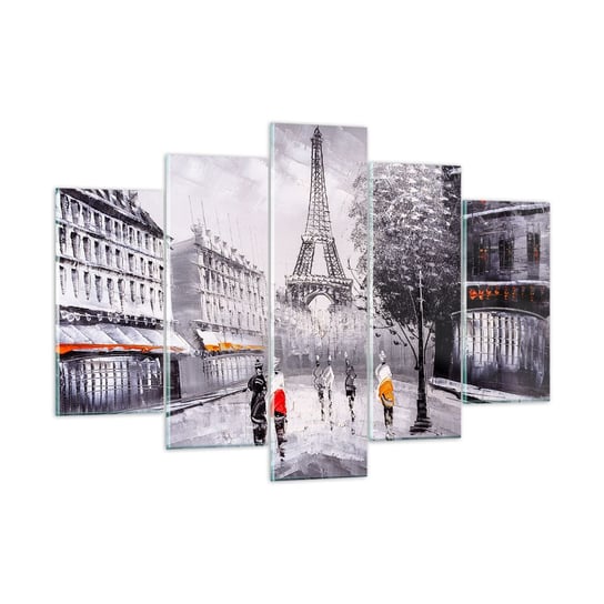 Obraz na szkle - Paryska przechadzka - 150x100 cm - Obraz nowoczesny - Miasto, Paryż, Wieża Eiffla, Sztuka, Malarstwo - GEA150x100-2961 ARTTOR