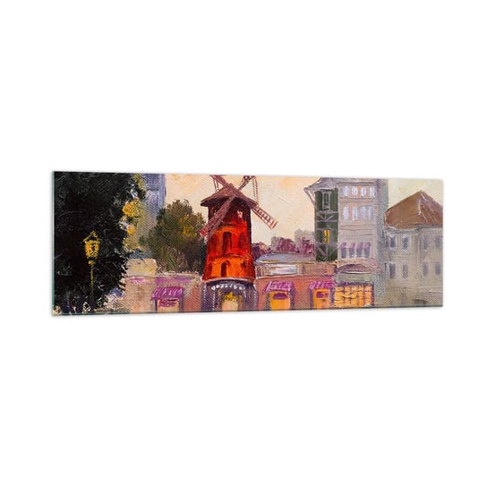 Obraz na szkle - Paryskie ikony – Moulin Rouge - 160x50cm - Paryż Wiatrak Moulin Rouge - Nowoczesny foto szklany obraz do salonu do sypialni ARTTOR ARTTOR