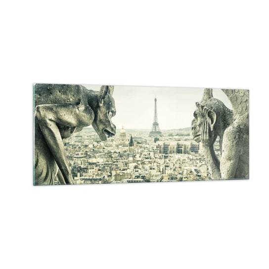Obraz na szkle - Paryskie pogaduchy - 100x40cm - Miasto Paryż Katedra Notre-Dame - Nowoczesny foto szklany obraz do salonu do sypialni ARTTOR ARTTOR
