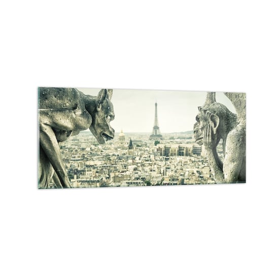 Obraz na szkle - Paryskie pogaduchy - 120x50cm - Miasto Paryż Katedra Notre-Dame - Nowoczesny szklany obraz na ścianę do salonu do sypialni ARTTOR ARTTOR
