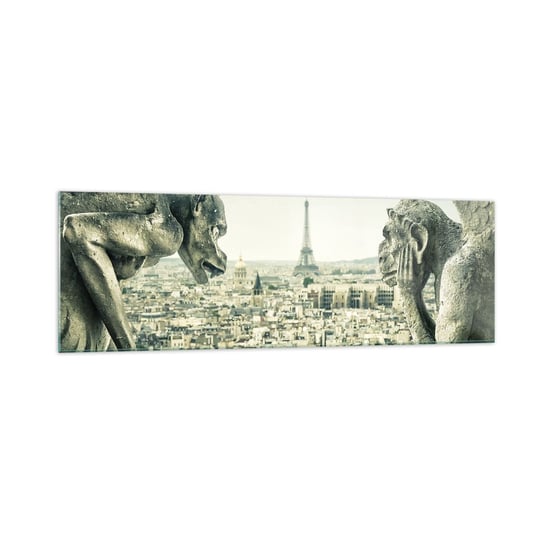 Obraz na szkle - Paryskie pogaduchy - 160x50cm - Miasto Paryż Katedra Notre-Dame - Nowoczesny foto szklany obraz do salonu do sypialni ARTTOR ARTTOR