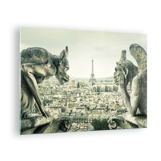 Obraz na szkle - Paryskie pogaduchy - 70x50cm - Miasto Paryż Katedra Notre-Dame - Nowoczesny szklany obraz do salonu do sypialni ARTTOR ARTTOR