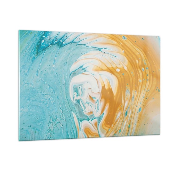 Obraz na szkle - Pastelowy wir - 120x80cm - Abstrakcja Sztuka Sztuka Nowoczesna - Nowoczesny szklany obraz na ścianę do salonu do sypialni ARTTOR ARTTOR