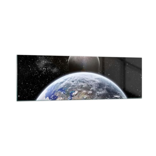 Obraz na szkle - Pejzaż kosmiczny - wschód słońca - 160x50cm - Kosmos Abstrakcja 3D - Nowoczesny foto szklany obraz do salonu do sypialni ARTTOR ARTTOR
