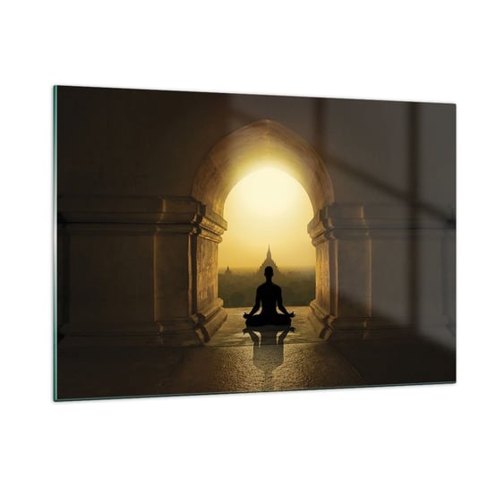 Obraz na szkle - Pełna harmonia - 120x80cm - Medytacja Świątynia Budda - Nowoczesny szklany obraz na ścianę do salonu do sypialni ARTTOR ARTTOR