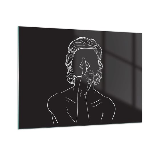 Obraz na szkle - Piękno rozkwita w ciszy - 100x70cm - Kobieta Rysunek Kreska - Nowoczesny foto szklany obraz do salonu do sypialni ARTTOR ARTTOR
