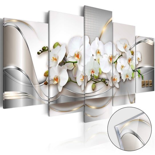 Obraz na szkle plexi: Abstrakcja, białe kwiaty, 5 elementów, 100x50 cm zakup.se