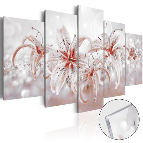 Obraz na szkle plexi: Białe kwiaty - tryptyk, 5 elementów, 100x50 cm zakup.se