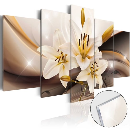 Obraz na szkle plexi: Lśniąca złota lilia, 5 elementów, 100x50 cm zakup.se